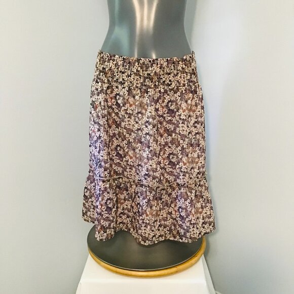 Esqualo Floral Print Mini Skirt with Ruffled Hem Size 8 - Picture 1 of 7